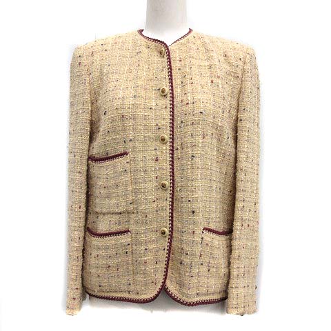 CHANEL アイボリー ノーカラージャケット シャネル ヴィンテージ