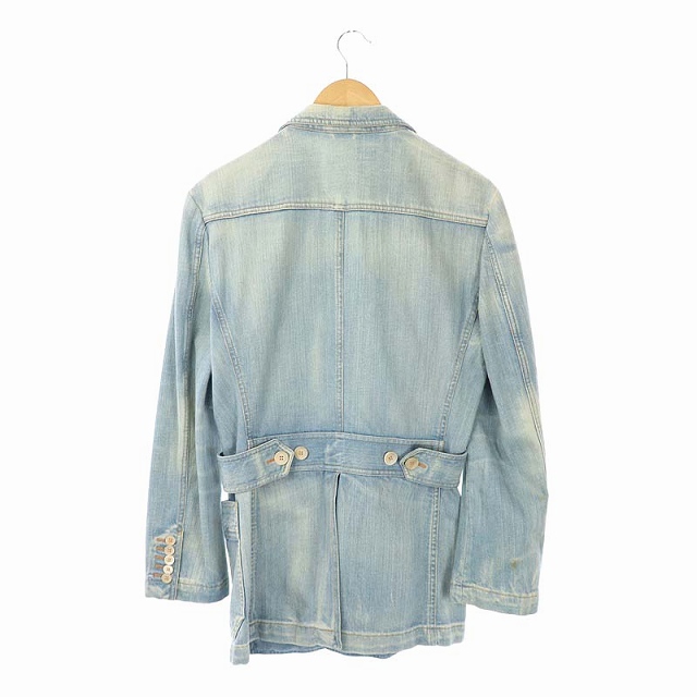 グッチ GUCCI デニムジャケット ジージャン テーラード 薄手 48R 水色 