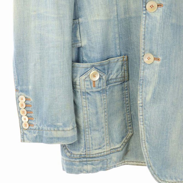 グッチ GUCCI デニムジャケット ジージャン テーラード 薄手 48R 水色 