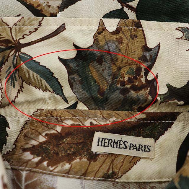 エルメス HERMES マルジェラ期 シルクシャツ ブラウス 総柄 長袖 38 