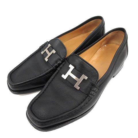 エルメス HERMES コンスタンス ローファー H金具 スクエアトゥ レザー 