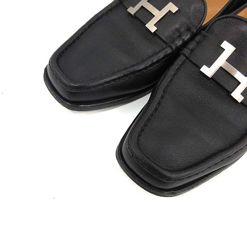 エルメス HERMES コンスタンス ローファー H金具 スクエアトゥ レザー 