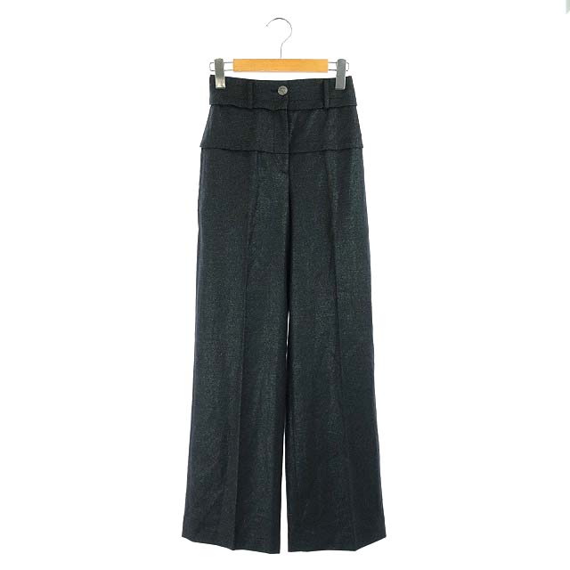 シャネル CHANEL スラックスパンツ センタープレス ラメ ココ 