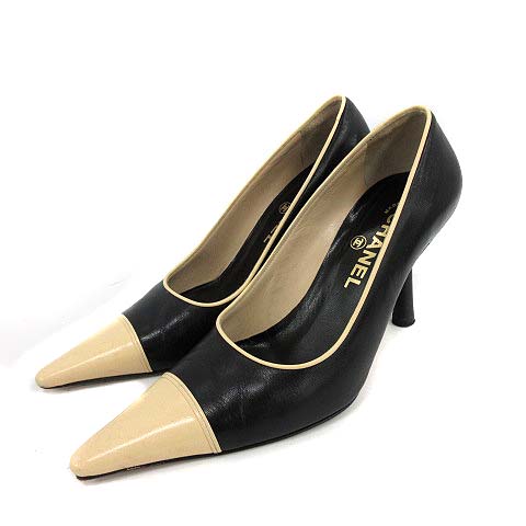 CHANEL シャネル バイカラー パンプス 22.5cm