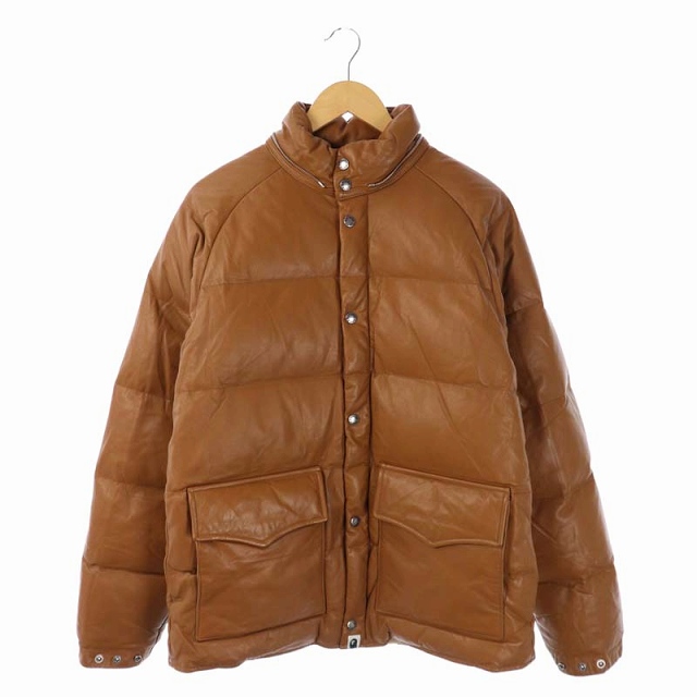 アベイシングエイプ A BATHING APE ファー付きレザーダウンジャケット 
