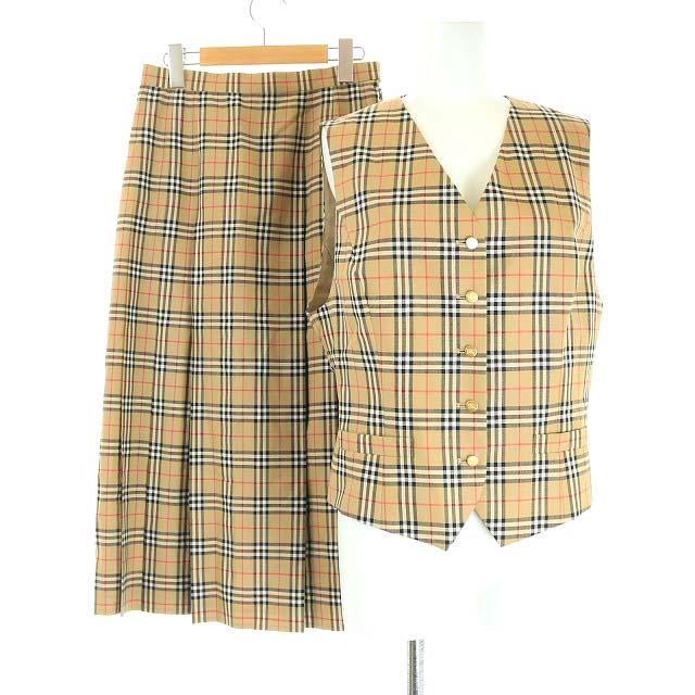 バーバリーズ Burberrys セットアップ 上下 ベスト ジレ プリーツ  