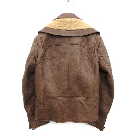グッチ GUCCI ムートン ライダース ジャケット ダブル 羊革 レザー 44 