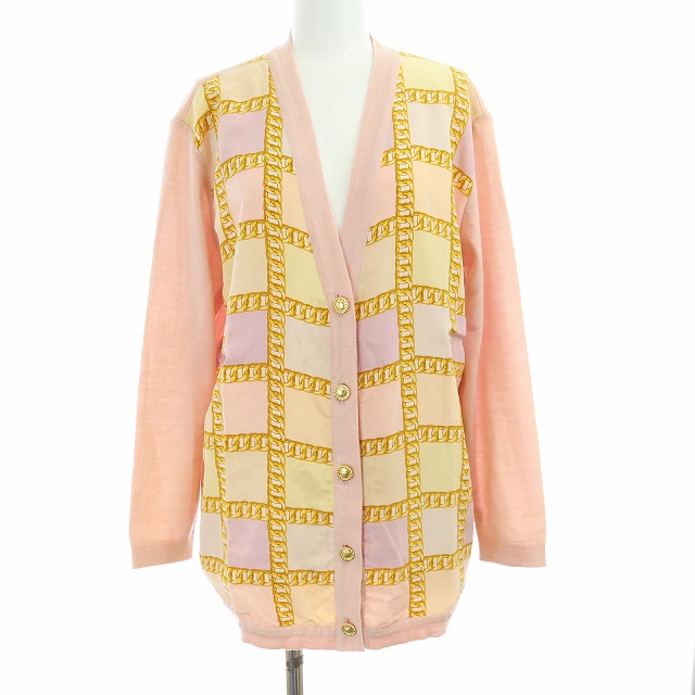 セリーヌ CELINE ヴィンテージ 長袖 ニットカーディガン チェーン柄  