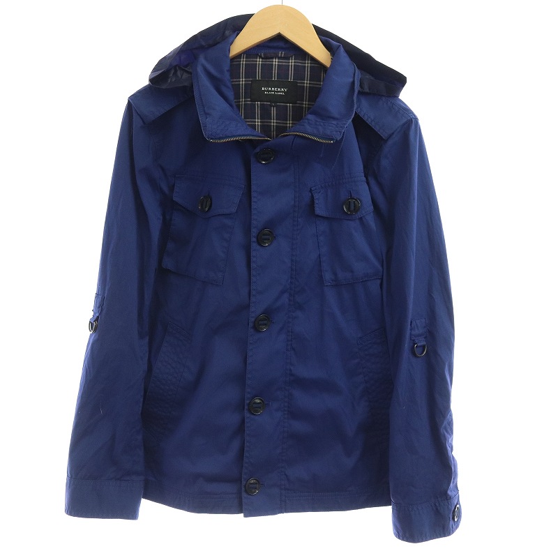 バーバリーブラックレーベル アンコンジャケット シアサッカー チェック LL 黒 13120215-b.jpg