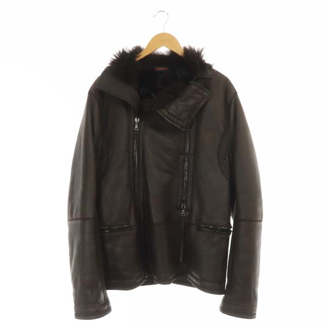 プラダスポーツ PRADA SPORT レザージャケット ムートン 羊革 ジップ 
