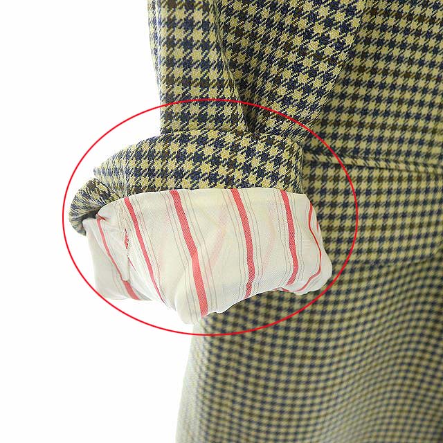エルメス HERMES テーラードジャケット シングル 千鳥格子 総裏地 3B  
