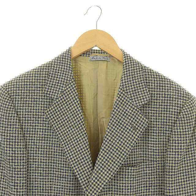 エルメス HERMES テーラードジャケット シングル 千鳥格子 総裏地 3B  