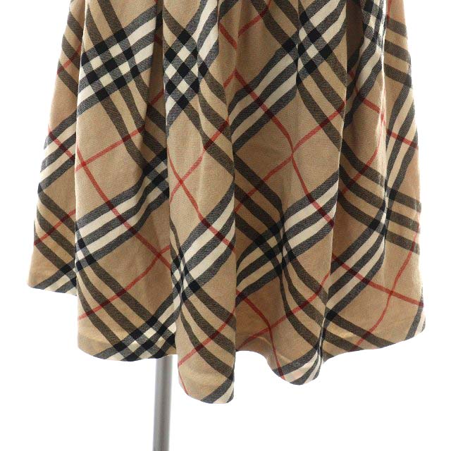 バーバリーブルーレーベル ワンピース ノバチェック ブラウン ウール