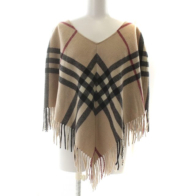 バーバリー BURBERRY ポンチョ フリンジ ノバチェック スコットランド  