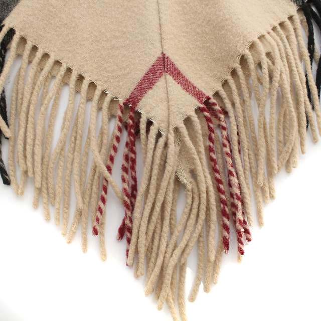 バーバリー BURBERRY ポンチョ フリンジ ノバチェック スコットランド  
