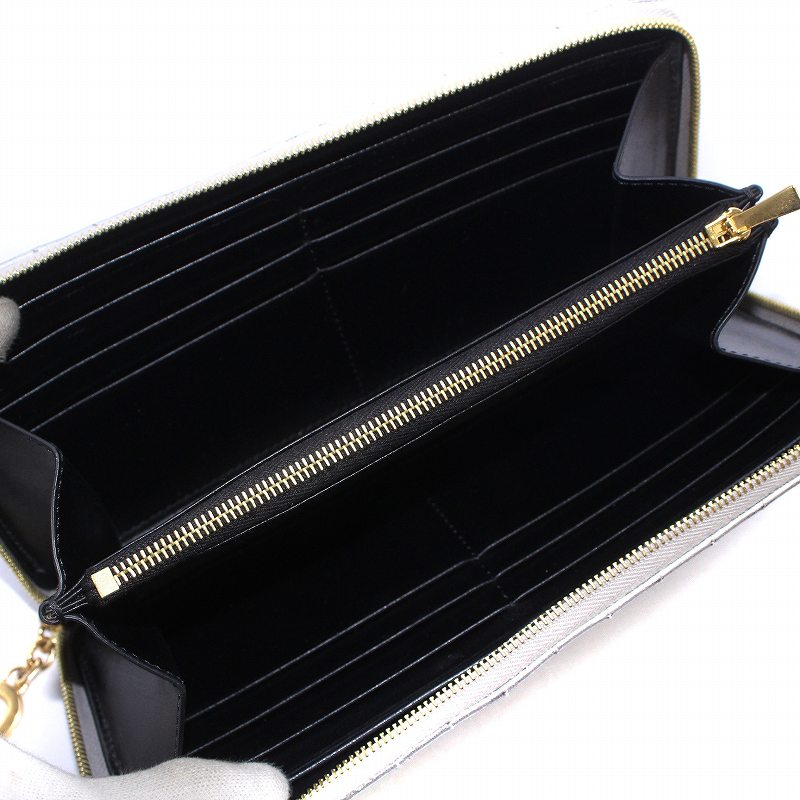 セリーヌ CELINE 長財布 ラウンドファスナー キルティング チャーム付 黒 セリーヌ CELINE 長財布 ラウンドファスナー キルティング