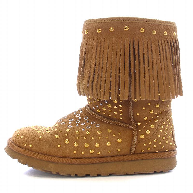 UGG × JIMMY CHOO アグ だぶつい ジミーチュウ ムートンブーツ フリンジ 