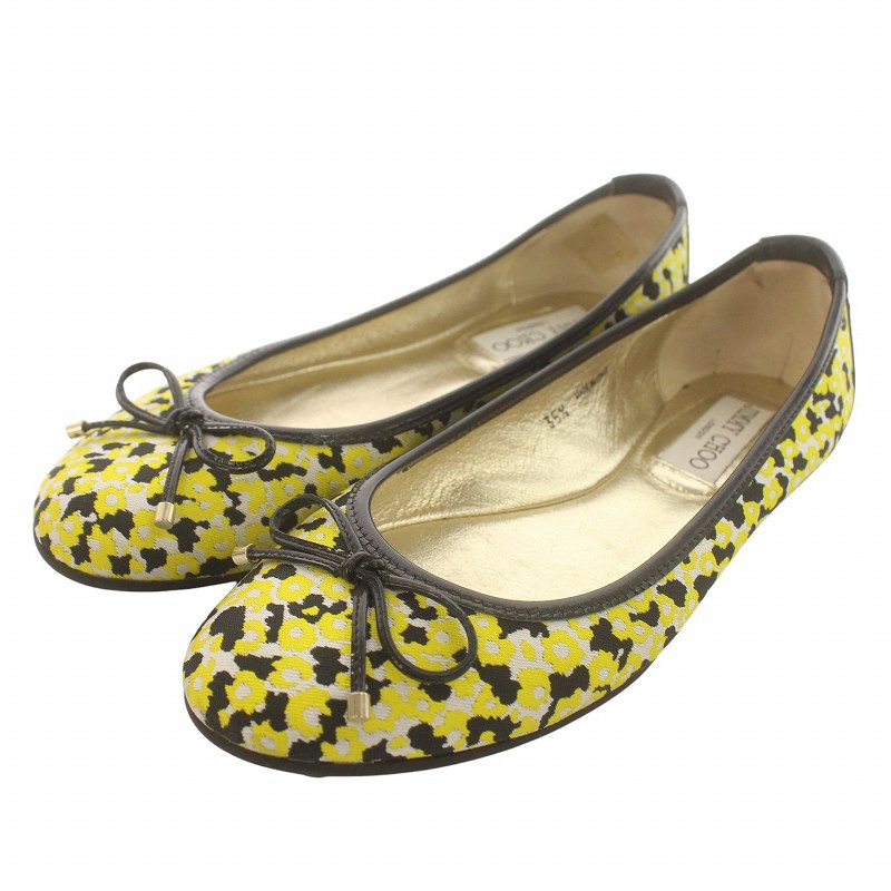 ジミーチュウ　ベロア　レオパード柄　フラットシューズ ジミーチュウ ベロア レオパード柄 フラットシューズ