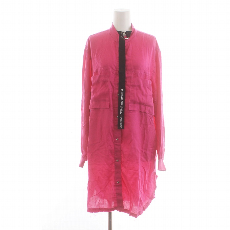 ディーゼル DIESEL シャツワンピース ロング スタンドカラー ベルト  