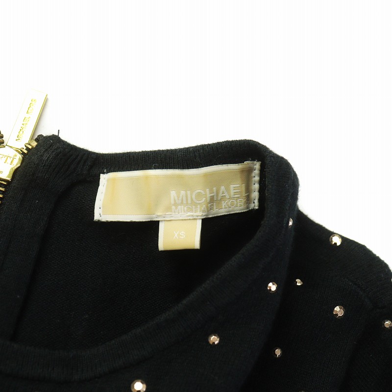 マイケルコース MICHAEL KORS ニットタイトワンピース 長袖 スタッズ 