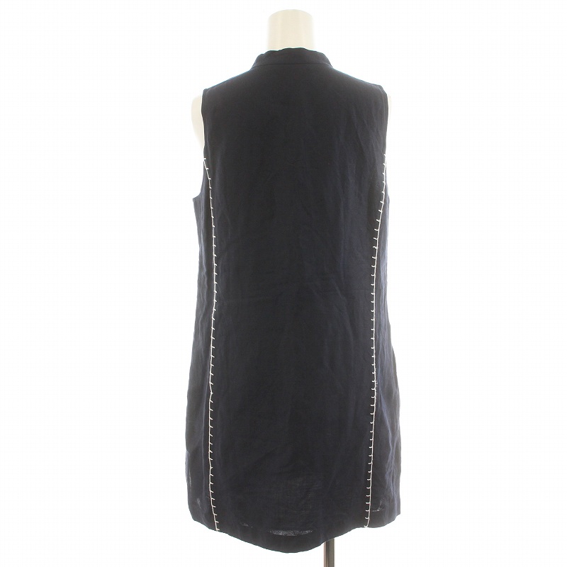 トリーバーチ TORY BURCH ワンピース ノースリーブ ひざ丈 リネン 花  