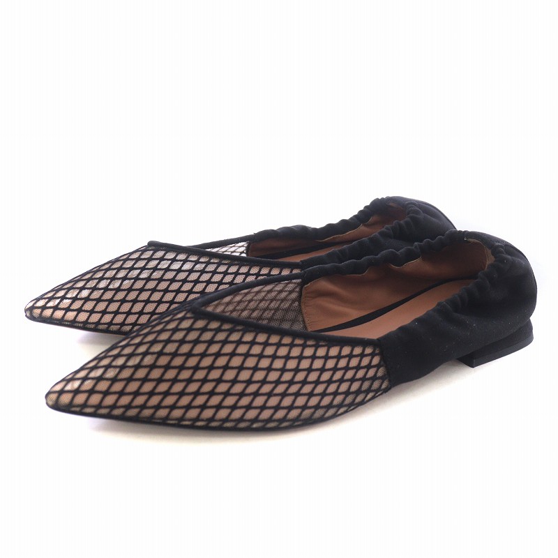 EMPORIO ARMANI メッシュ ポインテッドトゥ ローヒール パンプス EMPORIO ARMANI メッシュ ポインテッドトゥ ローヒール パンプス