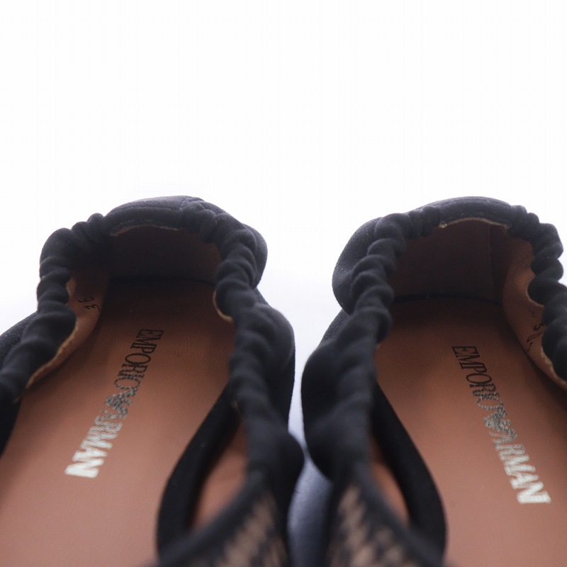 EMPORIO ARMANI メッシュ ポインテッドトゥ ローヒール パンプス EMPORIO ARMANI メッシュ ポインテッドトゥ ローヒール パンプス