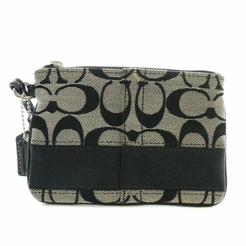 コーチ COACH ポーチ 小物入れ キャンバス レザー リストレット 
