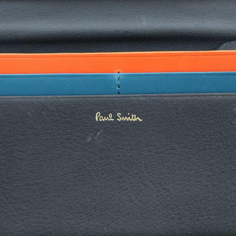 ポールスミス PAUL SMITH 二つ折り 長財布 レザー ロゴ マルチ