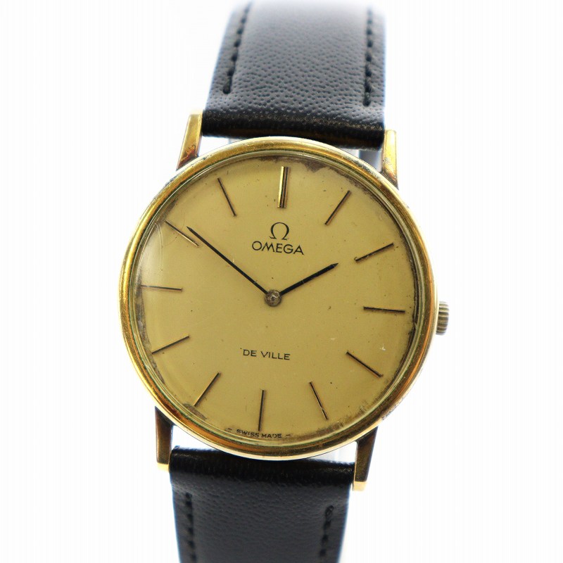 SWISS OMEGA DE VILLE 野太い ほぼ新品未使用 未使用ベルト・箱 稼働