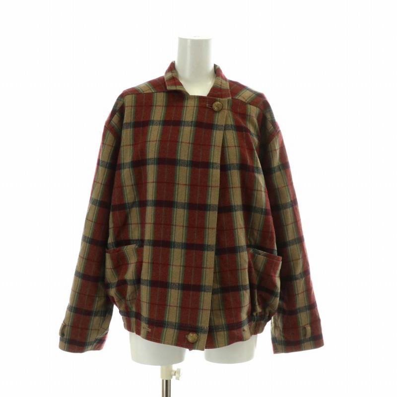 Christian Dior sports　ウール　チェック　タック パンツ dior ウール100% チェックパンツ S ディオール スポーツ 婦人 茶色