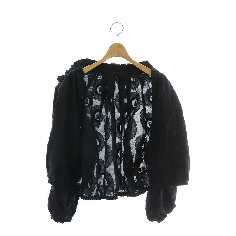TOMORROWLAND サンフラワージャカード フリルネックブルゾン　シルク混 サンフラワージャカード フリルネックブルゾン | maison