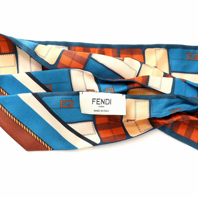 【夏SALE☆美品】フェンディ　レディース　スカーフ　バンダナ　ラッピー　シルク フェンディ スカーフ ラッピー フラワー シルク FENDI 花柄 バンドゥ