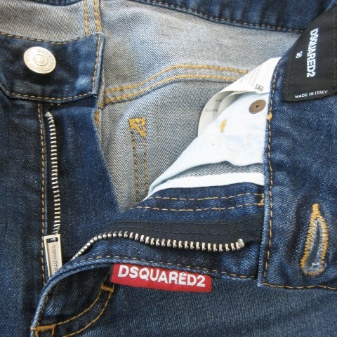 dsquared2 スキニーデニム ホワイト/ネイビー unique-jean_s74lb1192
