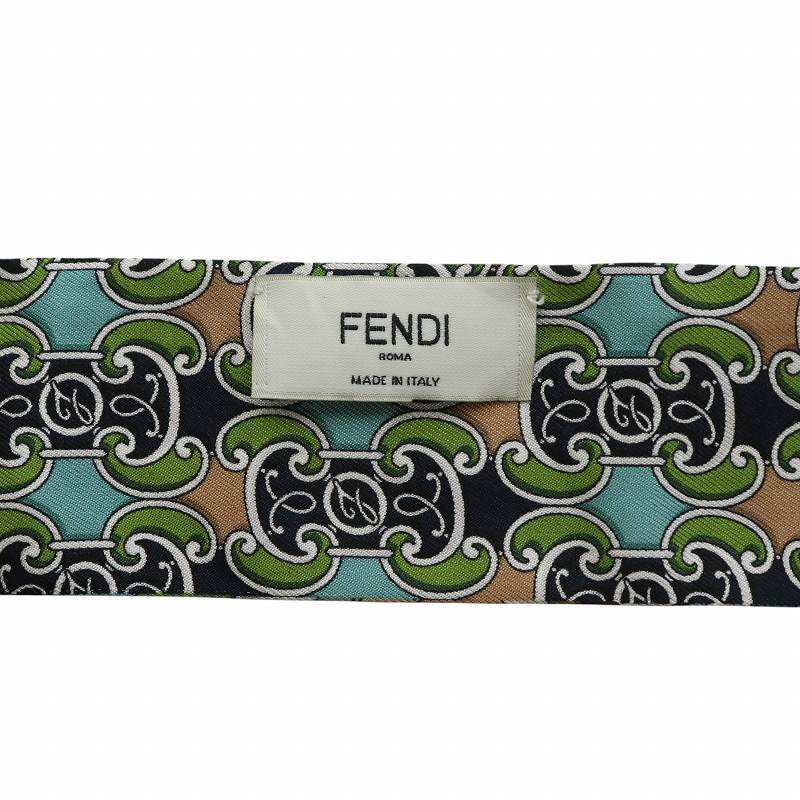 フェンディ FENDI ラッピー スカーフ 絹 シルク 総柄 ロゴ マルチ  