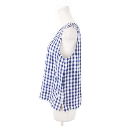 試着のみ 極美品 ユナイテッドアローズ ブルーブラウス フレア ホワイト ユナイテッドアローズ UNITED ARROWS ブラウス ラウンドネック