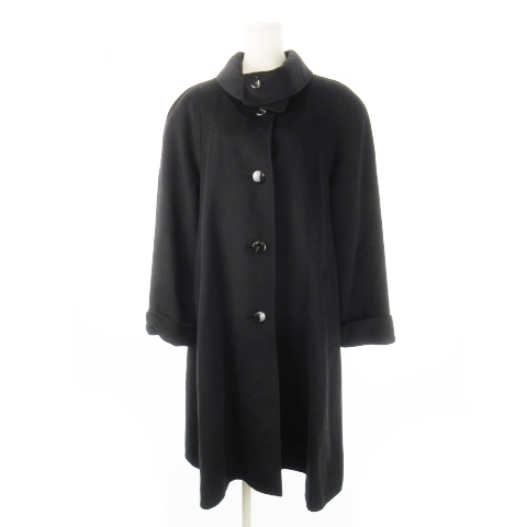 コロンボ COLOMBO カシミヤ ロング コート ブラック S イタリア製