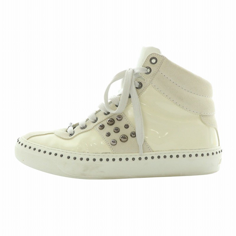ジミーチュウ JIMMY CHOO スニーカー エナメル スエード ハイカット 