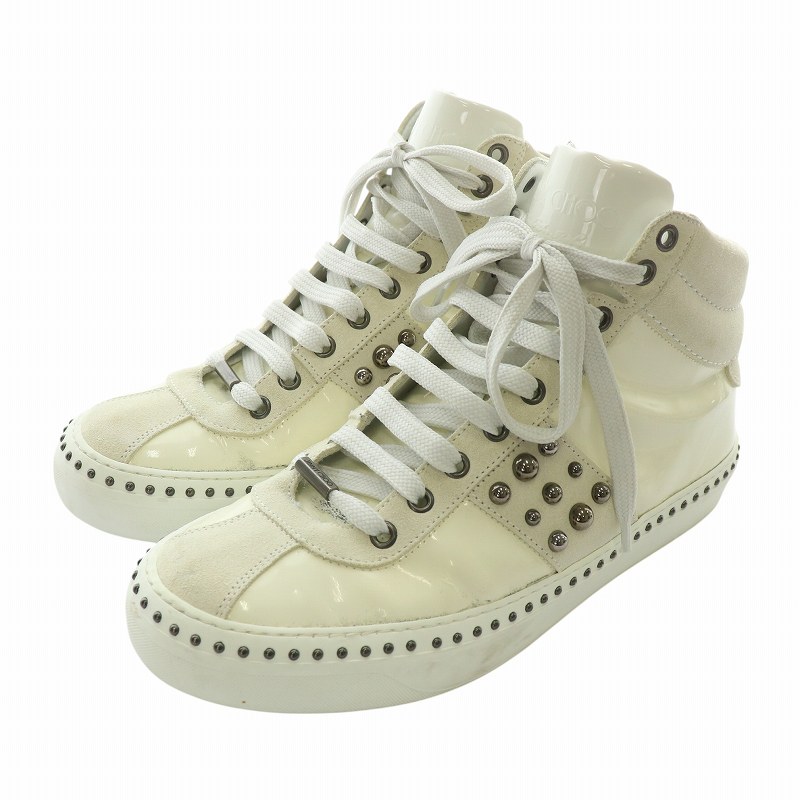 ジミーチュウ JIMMY CHOO スニーカー エナメル スエード ハイカット 
