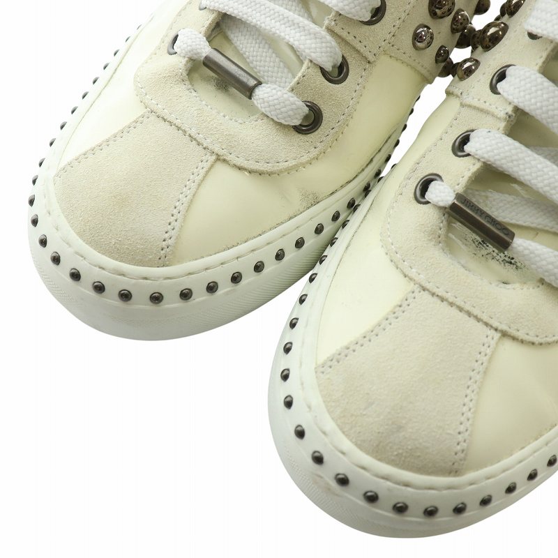 ジミーチュウ JIMMY CHOO スニーカー エナメル スエード ハイカット 