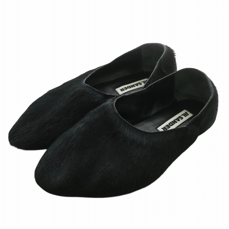 ジルサンダー JIL SANDER スリッポン フラットシューズ ハラコ ファー