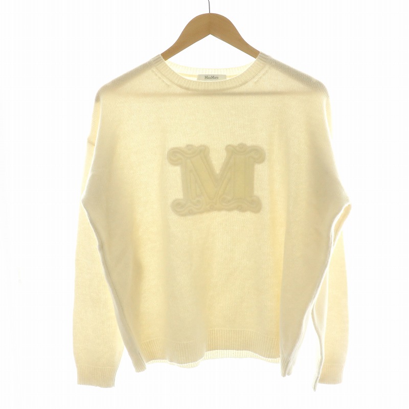 マックスマーラ MAX MARA 白タグ カシミヤ Mロゴニット ニット