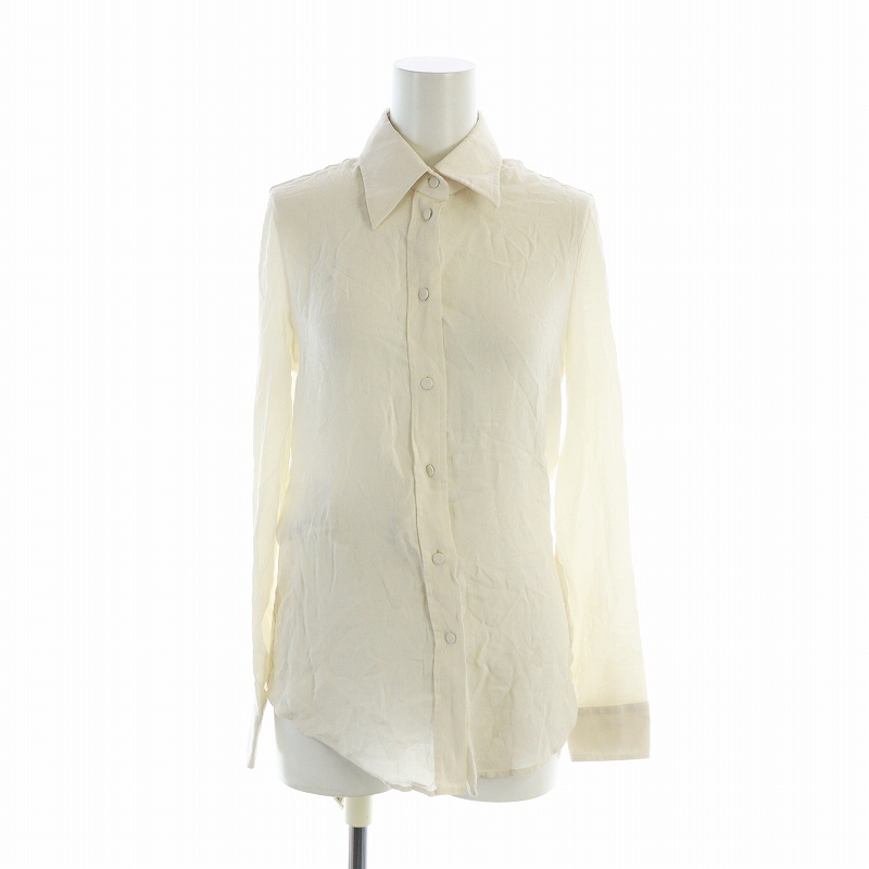【中古】グッチ GUCCI シャツ ブラウス 長袖 ロゴ ステンカラー GG 絹 シルク 36 XS アイボリー 661738 グッチ GUCCI シャツ ブラウス 長袖 ロゴ ステンカラー GG 絹 シルク
