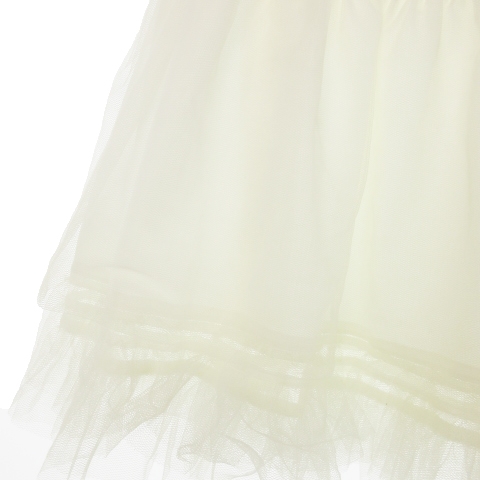 フォクシー FOXEY チュールスカート ひざ丈 フレア 切替 透け感 42 L