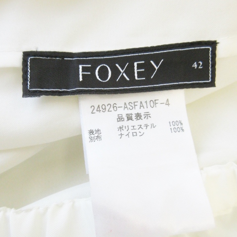 フォクシー FOXEY チュールスカート ひざ丈 フレア 切替 透け感 42 L