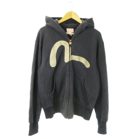 エヴィス EVISU ジップアップパーカー スウェット 長袖 カモメ刺繍 裏