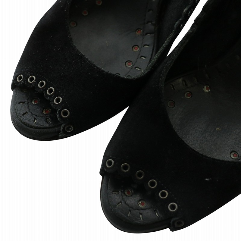 シャネル CHANEL パンプス スエード オープントゥ ハイヒール  