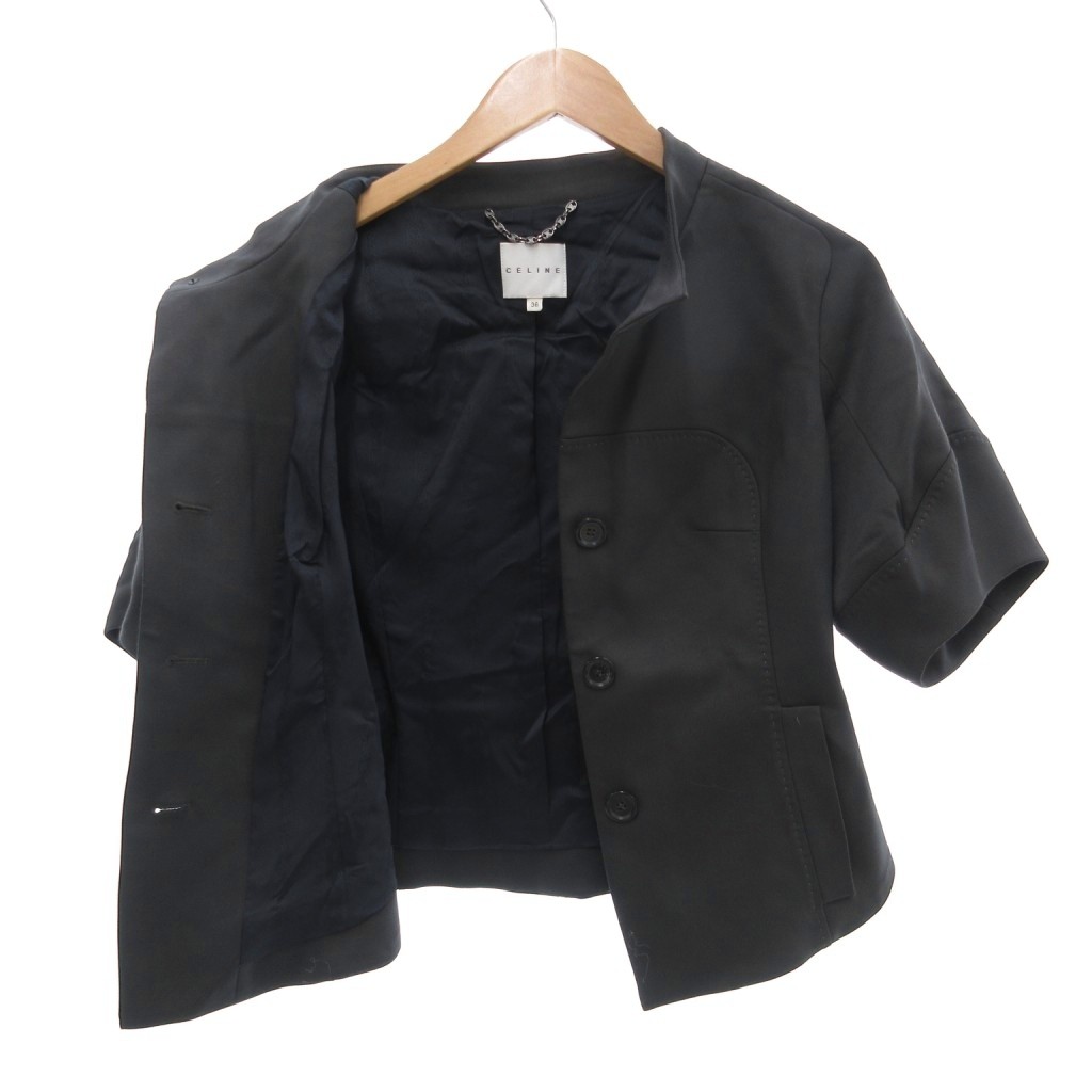 セリーヌ CELINE ジャケット マカダムチェーン スタンドカラー 裏地総