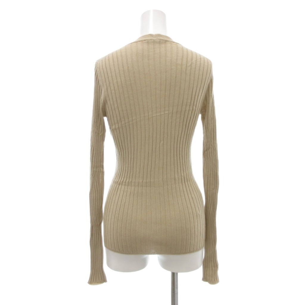 プラダ PRADA カーディガン カシシル カシミヤ シルク混 40 ベージュ