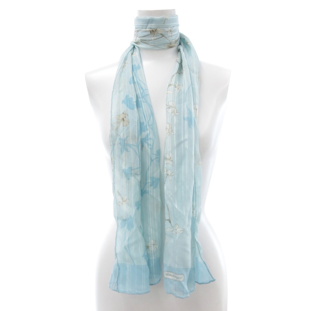 サルヴァトーレフェラガモ Salvatore Ferragamo ストール 花がら 絹